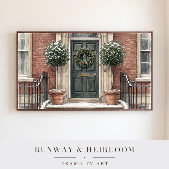 Black Door Wreath Samsung Frame TV Art — view 5