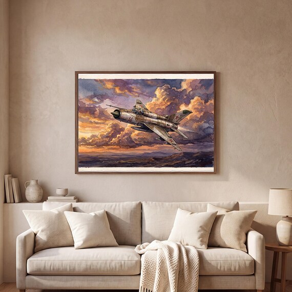 MiG-21 Watercolor Print — view 2