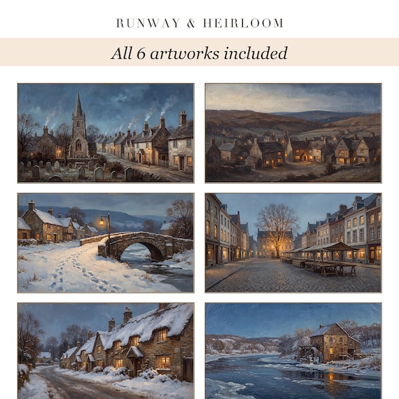 Christmas Village Samsung Frame TV Art Set of 6 — view 6