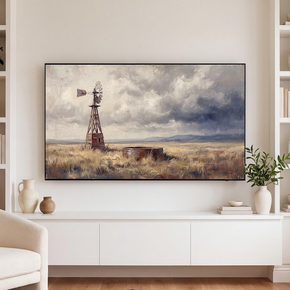 Prairie Windmill Samsung Frame TV Art — view 3