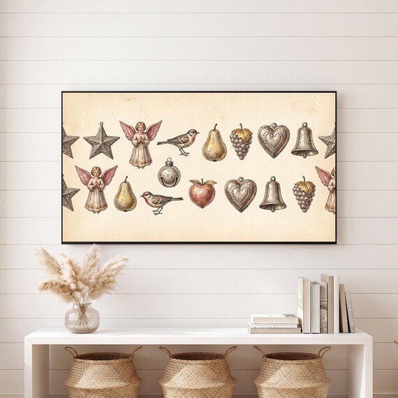 Tin and Cotton Ornaments Samsung Frame TV Art — view 6