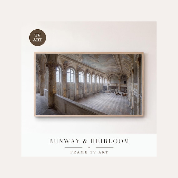 Abandoned Ballroom Frame TV Art, Samsung Frame TV Art Decayed Grandeur Oil Painting, Haunted Ma…