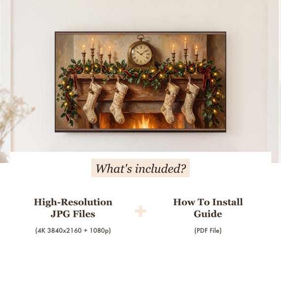 Christmas Mantel Samsung Frame TV Art Bundle of 6 — view 4