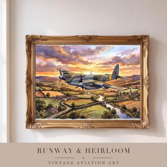de Havilland Mosquito Watercolor Print — view 4