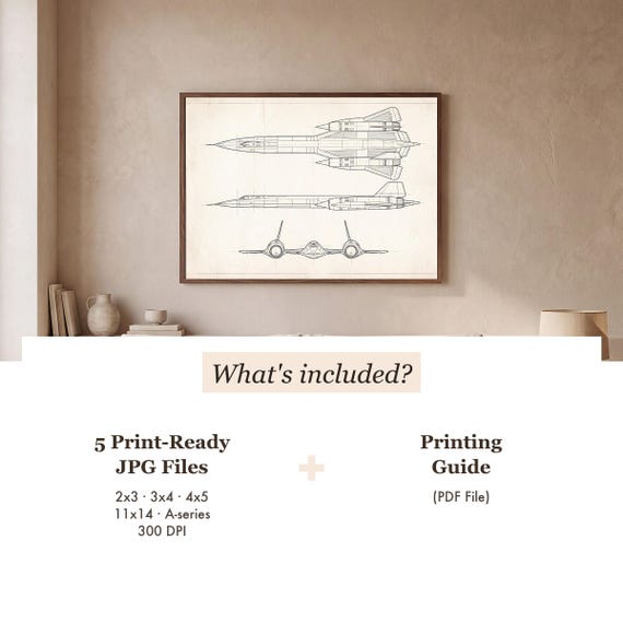 SR-71 Blackbird Blueprint Print — view 3
