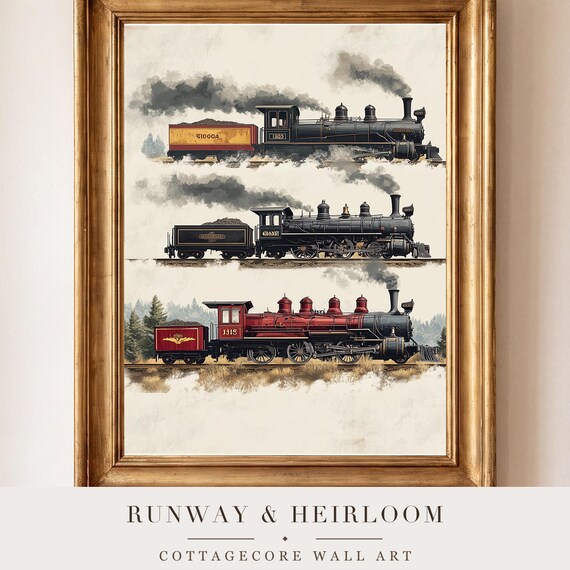 Steam Locomotive Evolution Wall Art — view 4