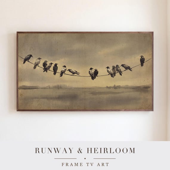 Ravens on a Wire Samsung Frame TV Art — view 5
