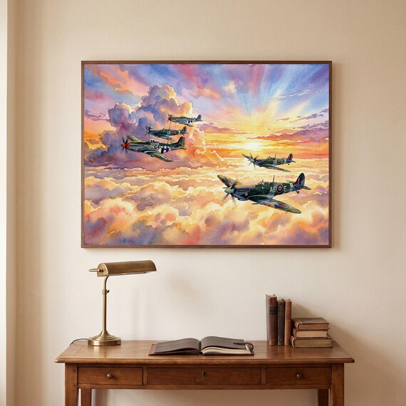 Warbird Formation Watercolor Print — view 5