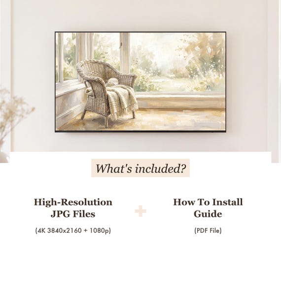 Wicker Chair Samsung Frame TV Art — view 4
