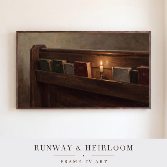 Hymn Books and Candle Samsung Frame TV Art — view 5