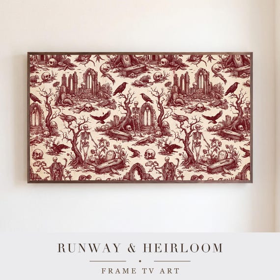 Macabre Toile Pattern Samsung Frame TV Art — view 5