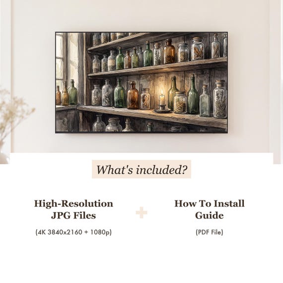 Apothecary Bottles Samsung Frame TV Art — view 4