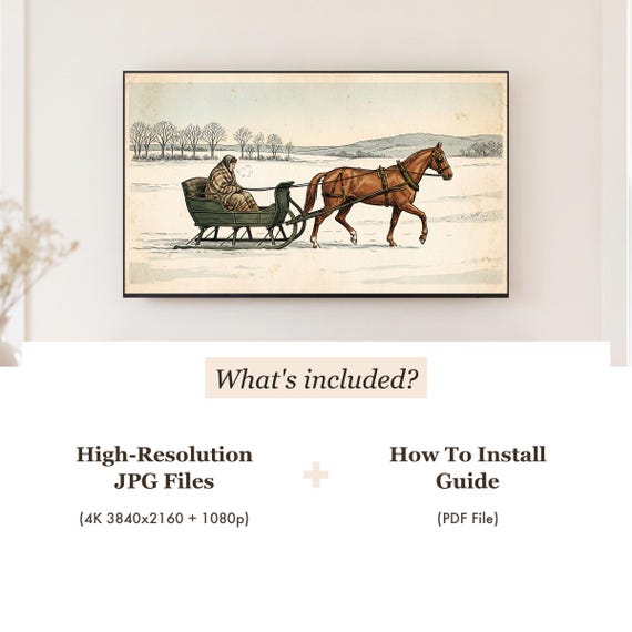 Horse and Cutter Samsung Frame TV Art — view 4