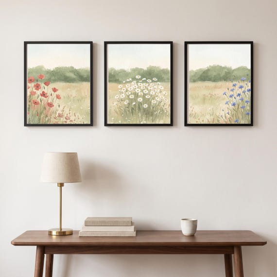 Wildflower Meadow Triptych Set of 3 — view 4