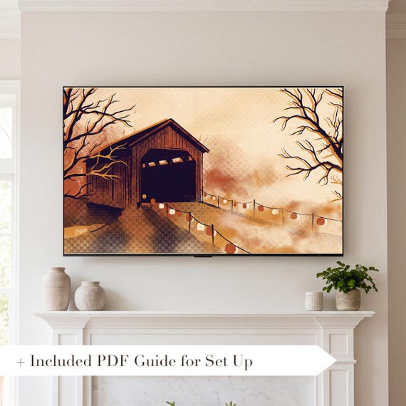 Spooky Main Street Samsung Frame TV Art — view 2
