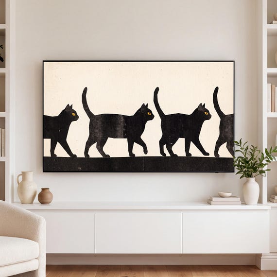Black Cat Halloween Samsung Frame TV Art Bundle of 6 (4K Digital Download) — view 3