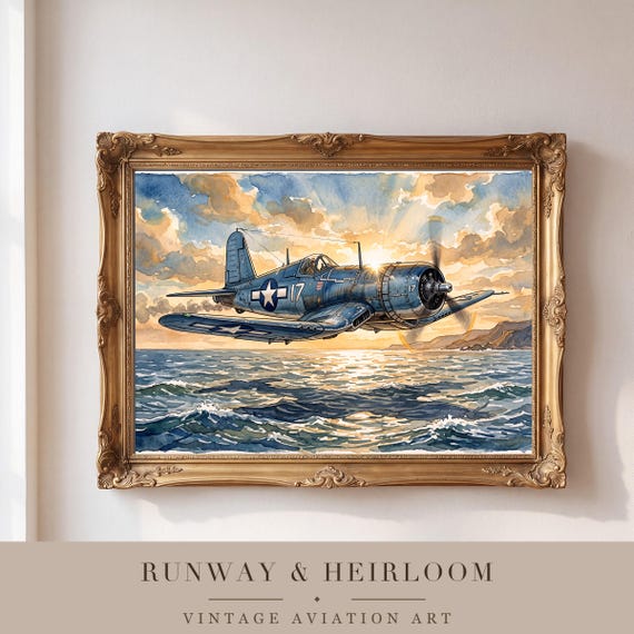F4U Corsair Watercolor Print — view 4