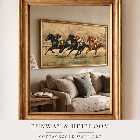 Antique Horse Racing Print โ view 4