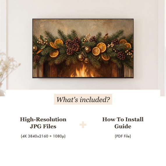 Christmas Garland Samsung Frame TV Art — view 4