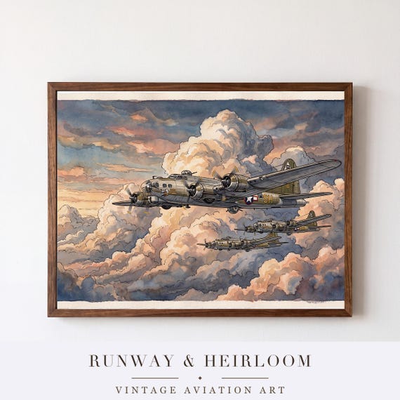 WWII Bombers Set of 3 — aviation wall art print