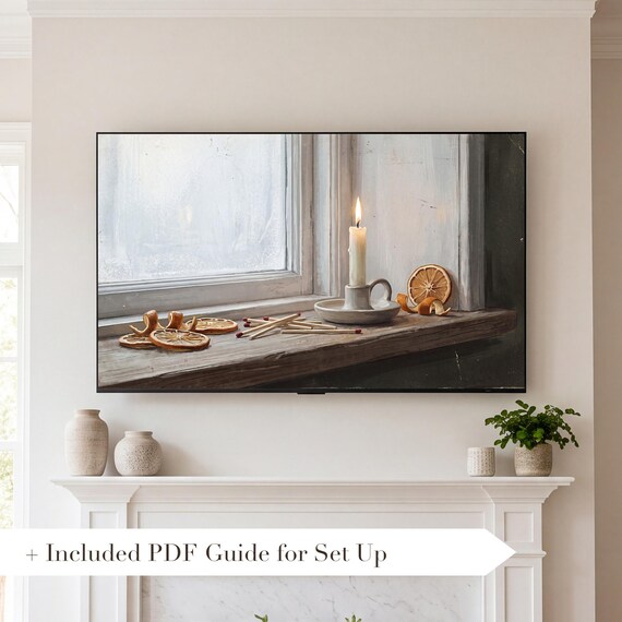 Winter Candle Samsung Frame TV Art — view 2