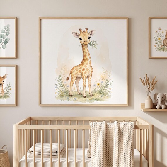 Baby Giraffe Nursery Wall Art Printable
