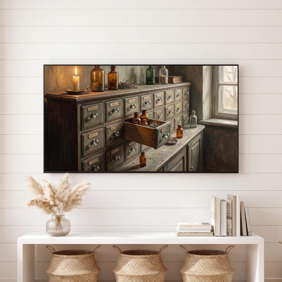 Apothecary Cabinet Samsung Frame TV Art — view 6