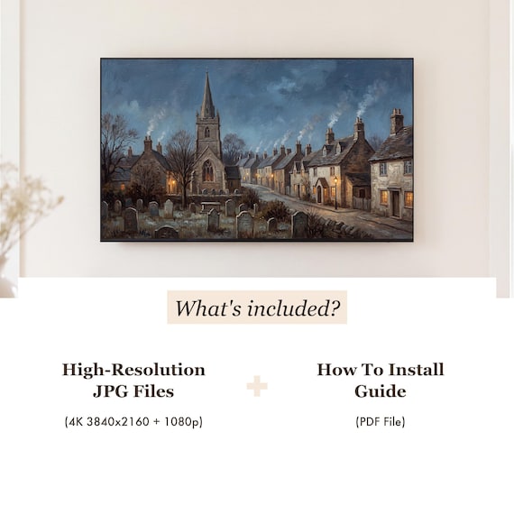 Christmas Village Samsung Frame TV Art Set of 6 — view 4