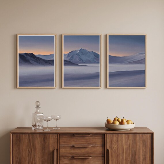 Winter Mountain Triptych Set of 3 — view 3