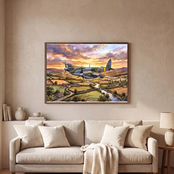 de Havilland Mosquito Watercolor Print — view 2