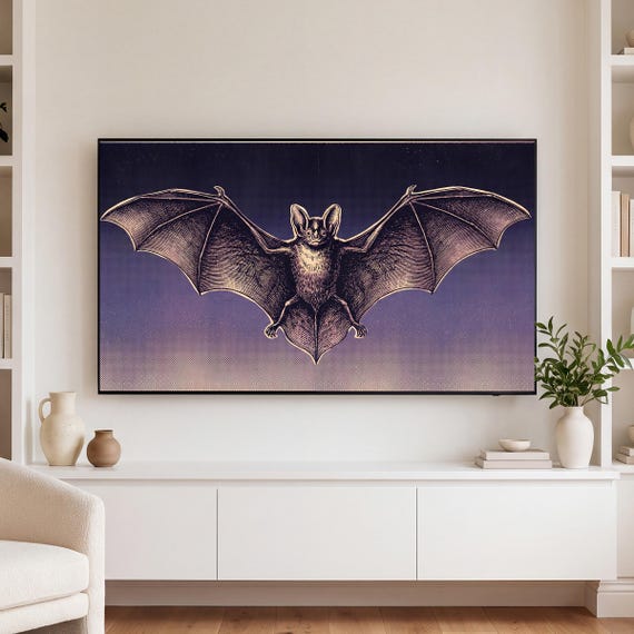 Telegraph Line Bats Samsung Frame TV Art — view 3