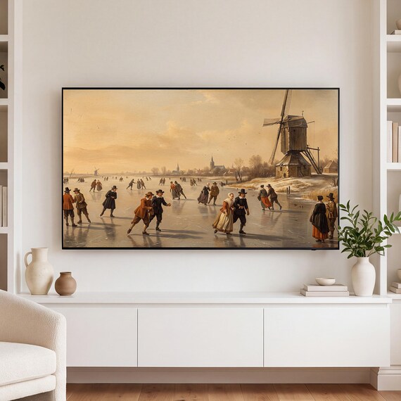 Ice Skaters Samsung Frame TV Art — view 3