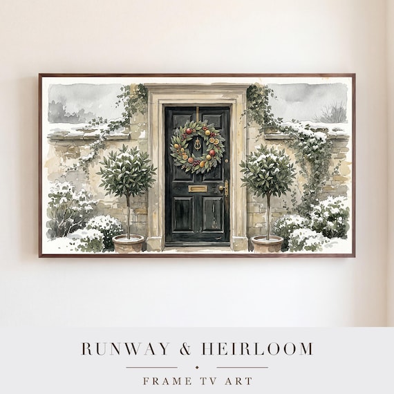 Red Door Wreath Samsung Frame TV Art — view 5