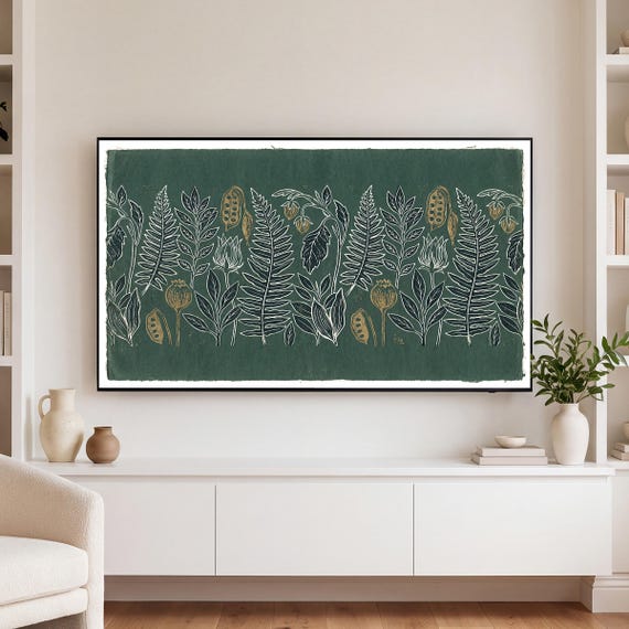 Blackwork Botanical on Spruce Samsung Frame TV Art — view 3