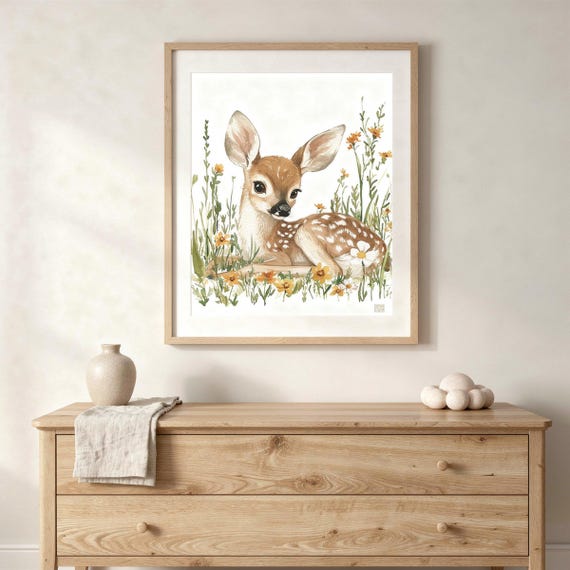Baby Deer Nursery Wall Art