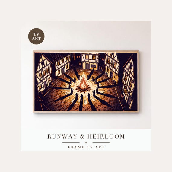 Graveyard Hill Frame TV Art, Samsung Frame TV Art Vintage Screen Print Halloween Town, 4k Digit…
