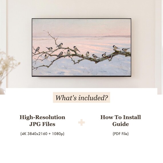 Chickadees Samsung Frame TV Art — view 4