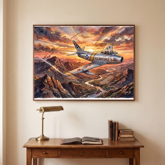 F-86 Sabre Watercolor Print — view 5