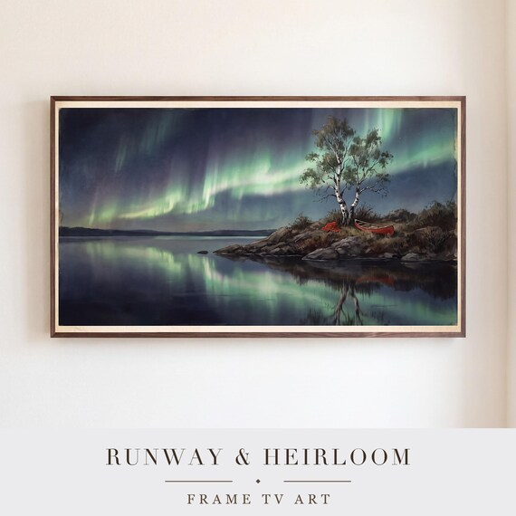 Lone Birch Aurora Samsung Frame TV Art — view 5