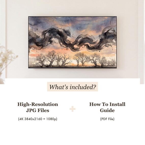 Murmuration Over Trees Samsung Frame TV Art — view 4