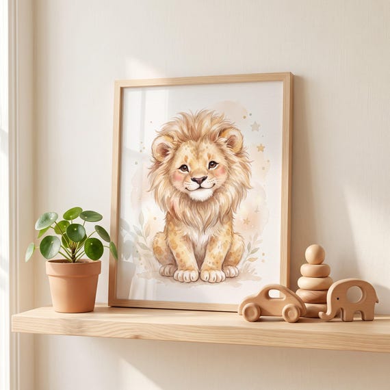 Baby Lion Nursery Wall Art Printable — view 4
