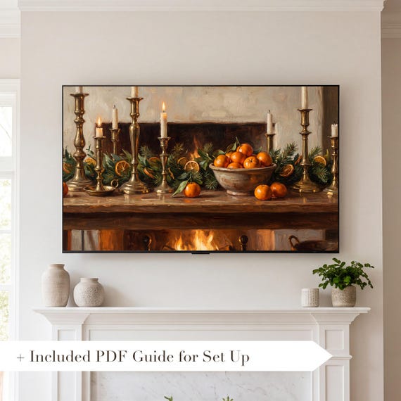 Candlesticks and Clementines Samsung Frame TV Art — view 2