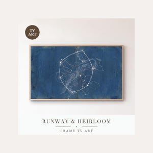 Winter Hexagon Star Chart Frame TV Art, Samsung Frame TV Art Vintage Celestial Chart, Astronomy Decor, 4k Digital Download