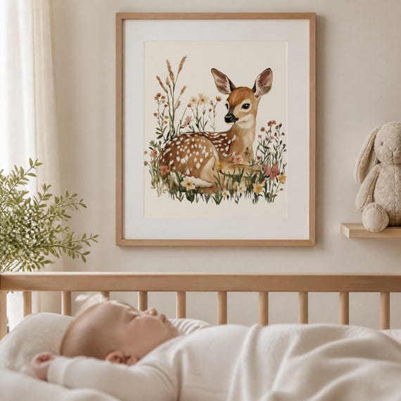 Deer Nursery Wall Art — view 4