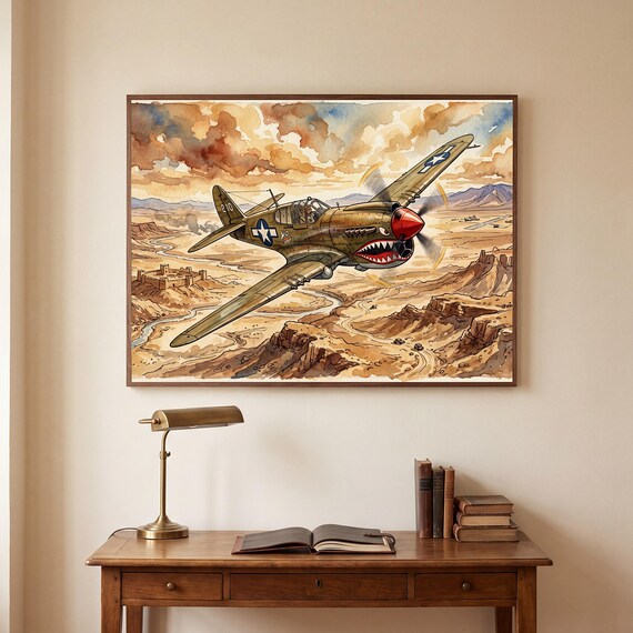 P-40 Warhawk Watercolor Print — view 5