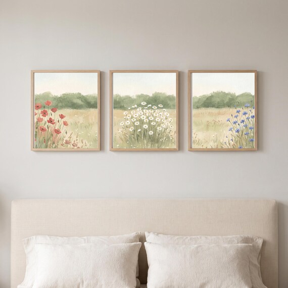 Wildflower Meadow Triptych Set of 3 — view 3