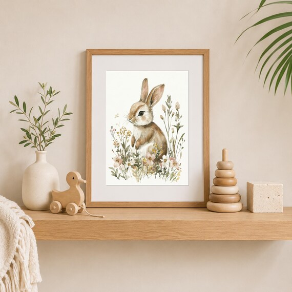 Cottagecore Bunny Nursery Wall Art — view 5