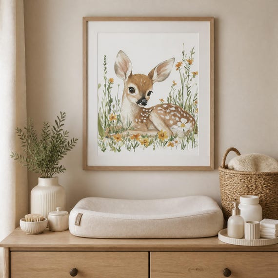 Baby Deer Nursery Wall Art — view 2
