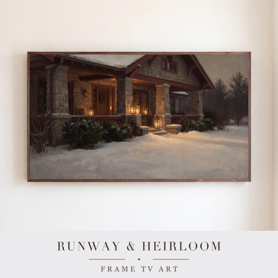 Church Light on Snow Samsung Frame TV Art — view 5