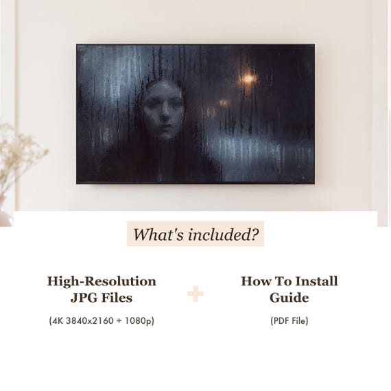 Face in the Misted Window Samsung Frame TV Art — view 4